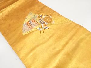 扇に御所車・藤模様織り出し名古屋帯